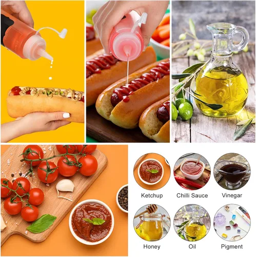Vista 3 de Paquete de 36 botellas exprimibles de condimentos de 8 onzas a granel, a prueba de fugas, salsas multiusos para salsa de tomate y pintura, botellas