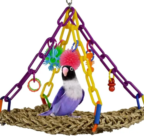 Super Bird Creations SB747 - Mini juguete de pájaro trapecio volador, tamaño de pájaro pequeño, 6 x 7 x 9 pulgadas
