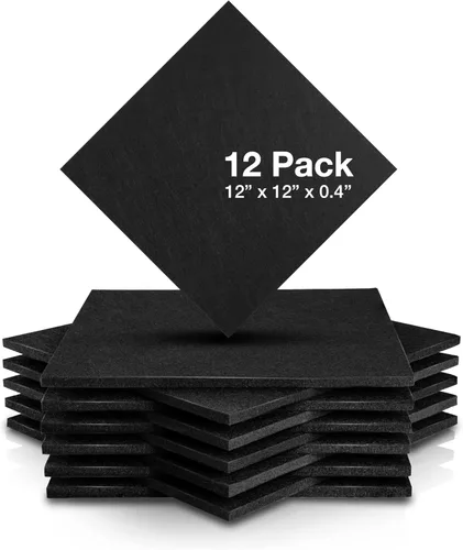 Vista 10 de Fstop Labs Paneles de espuma acústica, paneles acústicos de 12 x 12 x 0.4 pulgadas, paneles acústicos, tratamiento de aislamiento de absorción