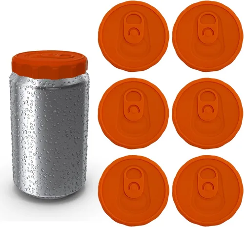 Vista 12 de 6 unidades de tapas de lata de silicona para refrescos, tapas de lata de silicona reutilizables y libres de BPA para bebidas, protector y tapón