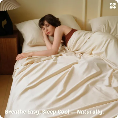 Vista 7 de Bedsure Sábanas Refrescantes Tamaño Queen, Rayón Derivado de Bambú y Mezcla de Algodón, GentleSoft, Transpirables, Juego de Sábanas Queen, Bolsillo