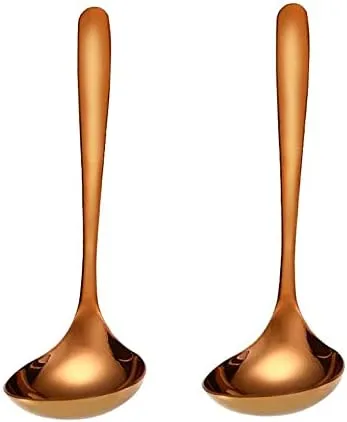 Vista 11 de Paquete de 2 cucharones de sopa negros 304 de acero inoxidable para servir salsa de cocina