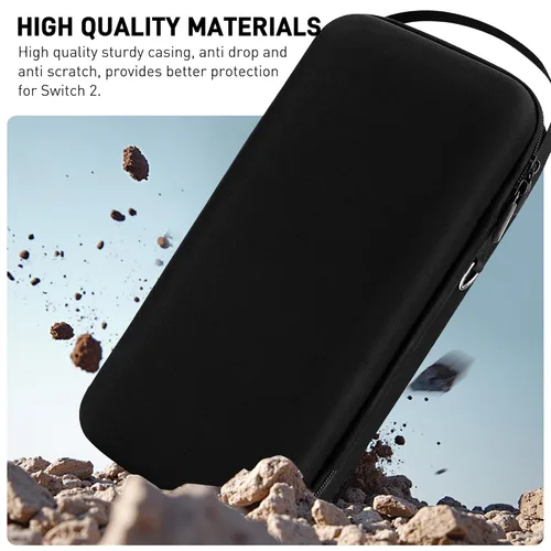 Vista 4 de RHOTALL Hard Protective Carrying Case Compatible with Nintendo Switch 2 2025,Travel Storage Bag Holds Switch 2 Console,10 Games, Power Adpater