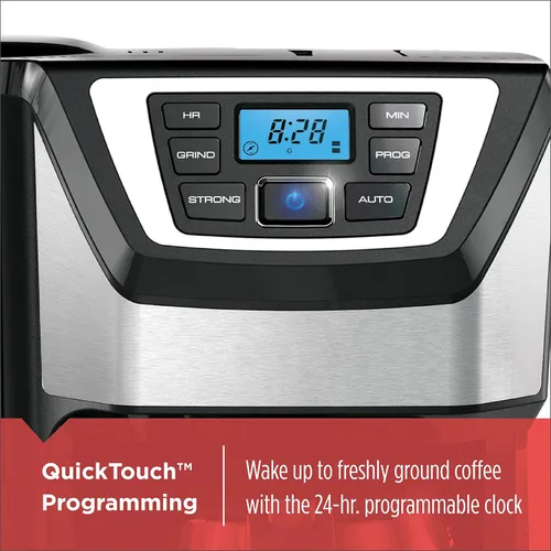 Vista 2 de Black and Decker BLACK+DECKER - Cafetera de 12 tazas para moler y preparar café, color negro, CM5000B