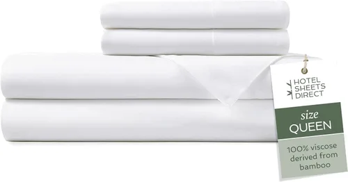 Vista 78 de Hotel Sheets Direct - Juego de sábanas 100% viscosa derivada de bambú tamaño individual - sábanas refrescantes con 1 funda de almohada