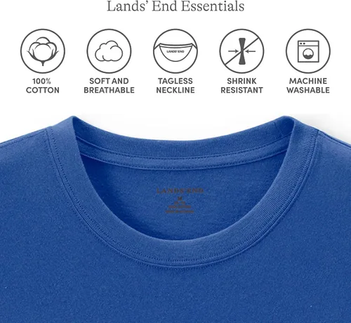 Vista 2 de Lands' End Camiseta esencial de manga corta para niños de uniforme escolar