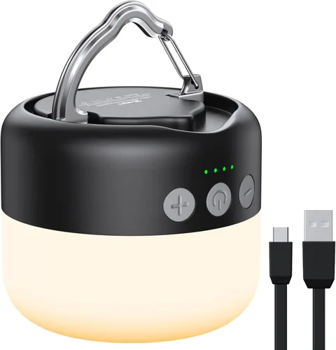 Linterna LED para Campamento Recargable 1000LM, Hasta 300H de Tiempo de Funcionamiento Luz de Tienda de Campamento, Luz Colgante de Emergencia