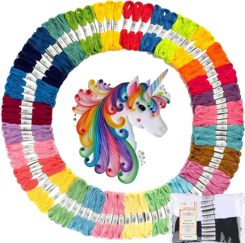 Vista 10 de Athena's Elements Hilo de bordar Hilo de arco iris para bordar, hilo de punto de cruz, cuerdas de bordado para manualidades, manualidades, a