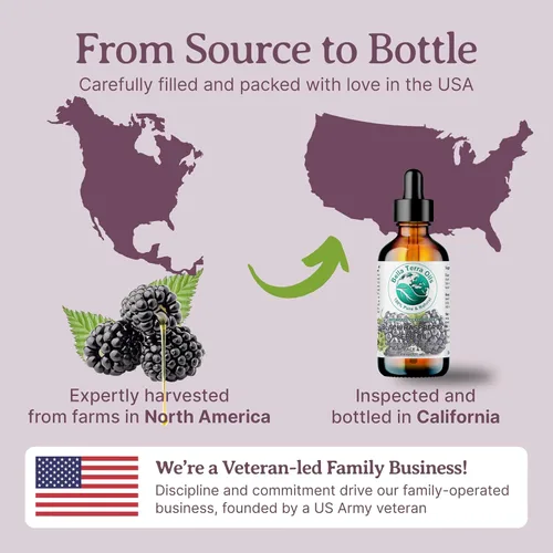 Vista 7 de Bella Terra Oils - Aceite de semilla de frambuesa negra de 8 onzas - Elixir natural mejorado con ácido elágico y vitamina A, secreto cosmético