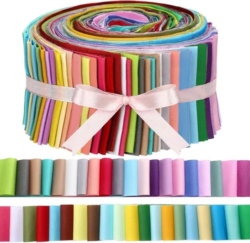 Vista 11 de Tegeme 40 piezas de tela Jelly para acolchado, rollo de retazos de algodón japonés, tela precortada con estampado floral retro, tiras de acolchado