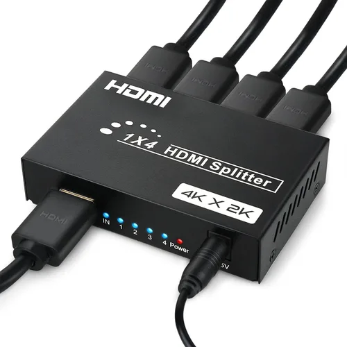 Vista 7 de Divisor HDMI 1 en 12 salidas, 4K @30Hz Powered Video Split Duplicator/Distribuidor Duplicado/Pantalla de espejo, 3D 4K para ver partidos deportivos