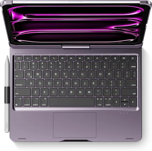 Vista 18 de edaiser Funda de teclado giratoria para Apple iPad mini 6ª 7ª generación a17 Pro, teclado Bluetooth compacto con trackpad retroiluminado RGB