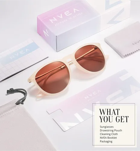 Vista 5 de NVEA Gafas de sol redondas vintage polarizadas para mujer protección UV400 estilo retro clásico