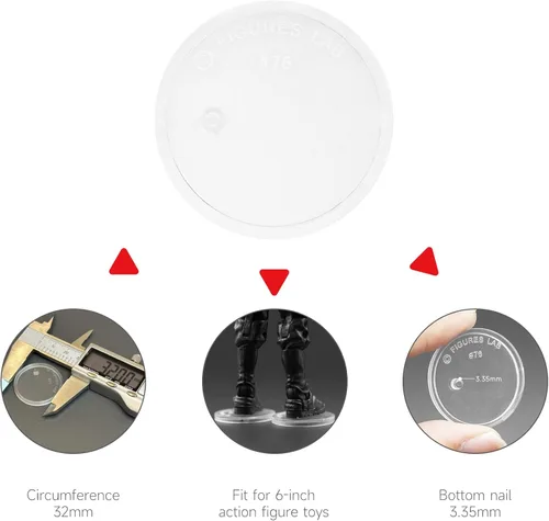Vista 3 de SIXPOINTS Soporte para figura de acción de 6 pulgadas, base de plástico negro, soporte de soporte de modelo compatible con figuras de juguete 1/12