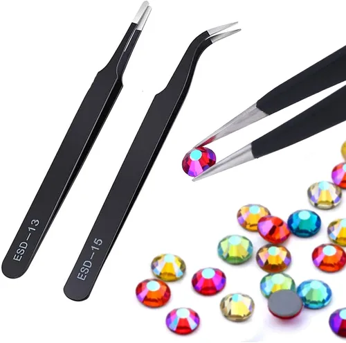 Vista 18 de Juego de 11 herramientas de moldes de resina de silicona, agujas para agitar, cuchara, herramientas de precisión, juego de pinzas electrónicas