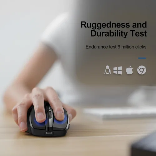 Vista 7 de TeckNet Pro M003 mouse inalámbrico, Negro