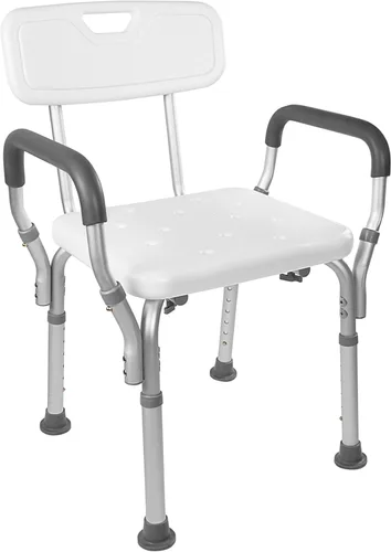 Vista 8 de Vaunn - Silla de ducha ajustable sin herramientas, apta para FSA/HSA, asiento de bañera de hidromasaje con respaldo extraíble
