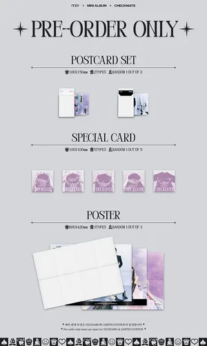 Vista 4 de ( Pre-Order ) ITZY CHECKMATE Mini Album ( Standard Edition - YEJI Version. )+1ea ITZY Store Gift Card K-POP SEALED