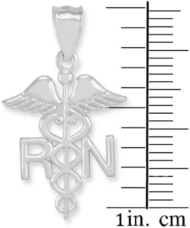 Vista 3 de American Heroes - Collar con colgante de plata de ley 925 diseño de caduceo