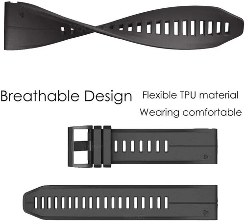 Vista 3 de Fenix 5X Plus - Correa de silicona para reloj, YOOSIDE de 0.086 pulgadas, ajuste rápido, impermeable, correa de repuesto para reloj Garmin Fenix