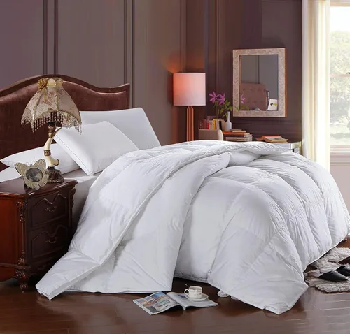 Vista 3 de Royal Hotel Bedding Edredón ligero hipoalergénico de gran tamaño, tamaño Queen, relleno 600 de potencia, 100% algodón, a prueba de plumón