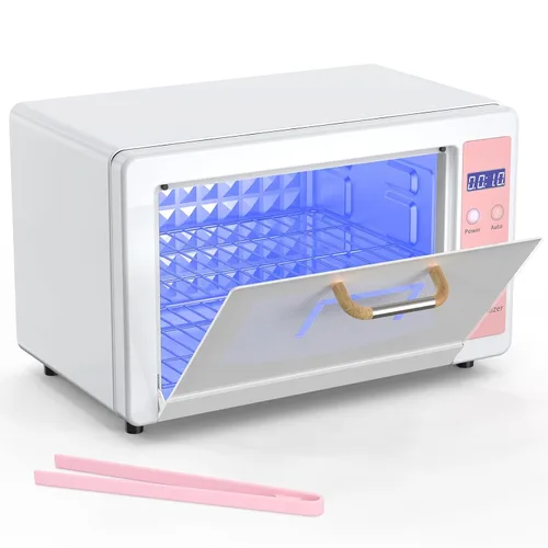 Yofuly Esterilizador para esteticista, esterilizador grande de 10L para herramientas de uñas, caja de limpieza multifuncional de uñas, gabinete de