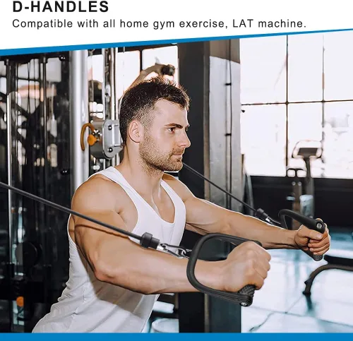 Vista 6 de BeneLabel Accesorio de cable con mango en D, accesorios de cable para gimnasio, agarre antideslizante y cómodo, mango de aleación de aluminio