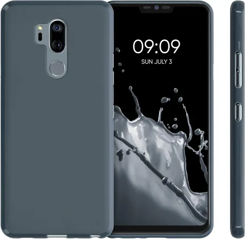 Vista 5 de kwmobile Funda compatible con LG G7 ThinQ/Fit/One - Funda protectora de silicona TPU suave y delgada - Pizarra oscura
