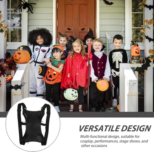 Vista 4 de Angoily Mochila de cuero con correa de transporte de espada doble para cosplay y artes marciales con capacidad de 2 espadas