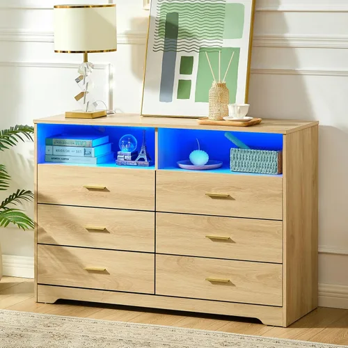 Vista 13 de LIDYUK Cómoda negra para dormitorio, cómoda de 6 cajones y cómodas, cómoda de madera moderna, cómoda de 48 pulgadas de ancho para dormitorio