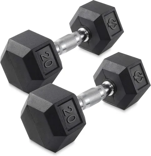 Vista 11 de Philosophy Gym Mancuernas hexagonales con revestimiento de goma, pares