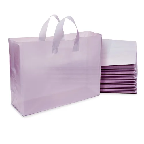 Vista 10 de Bolsas de regalo de plástico de Prime Line Packaging, bolsas de compras con asas para pequeñas empresas, boutiques y clientes minoristas, bolsas