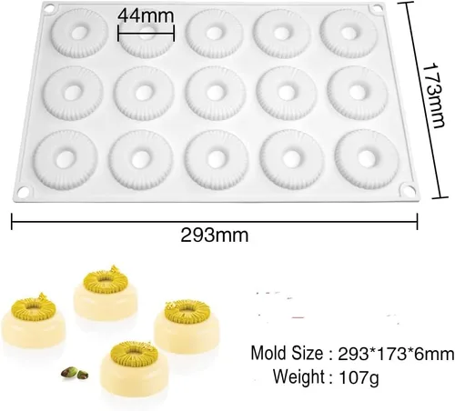 Vista 2 de Molde de silicona para donas redondas, moldes de silicona para dulces, moldes de silicona antiadherentes, perfectos para donas, pasteles, galletas