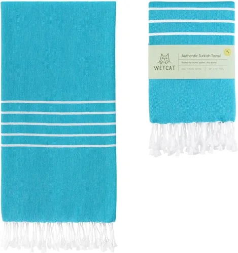 Vista 56 de WETCAT Toalla de playa turca de gran tamaño (38"x71") 100% algodón turco, fabricada en Turquía - sin arena, extragrande, ultrasuave, de secado