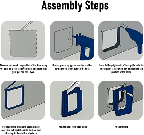 Vista 3 de HEEPDD 4-Way Lock Cat Door, Durable PP Plastic, Privacy & Security, Easy Entry Rotating Flap, for Indoor Outdoor Access, Window or Screen Door