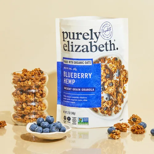 Vista 5 de Purely Elizabeth, Cáñamo de arándano, granola de grano antiguo, vegana, sin gluten, sin OMG, 12 onzas (3 piezas)
