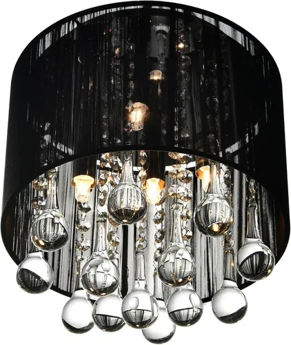 Vista 4 de CWI Lighting Water Drop - Pantalla de tambor de 4 luces, montaje empotrado de metal en cromo
