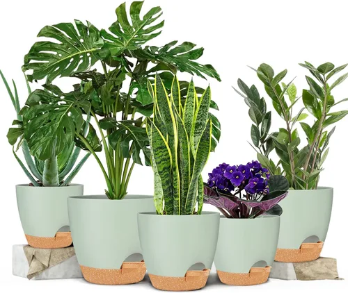 Vista 2 de GARDIFE Macetas de 76.565.55 pulgadas con agujero de drenaje, macetas de plástico, macetas para plantas de interior, suculentas, plantas