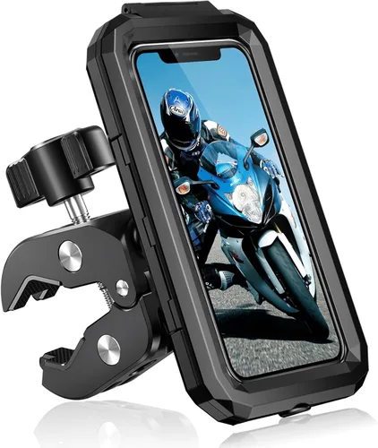 Soporte de teléfono para bicicleta, impermeable, soporte para teléfono de motocicleta, manillar, rotación de 360°, soporte para teléfono celular de