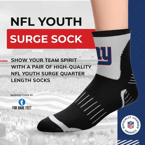 Vista 2 de For Bare Feet NFL Youth Performance Quarter Length Socks - Our high-performance socks provide superior comfort for active