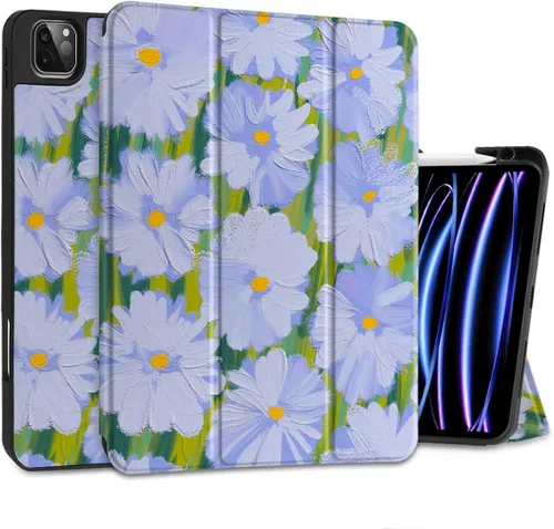 Vista 15 de MEEgoodo para iPad Pro M2 12.9 Funda 6ª/5ª/4ª/3ª Generación 2022 2021 2020 2018 con Soporte para Lápiz, Funda para Tablet con Parte Trasera de TPU