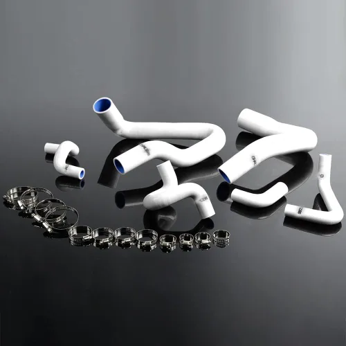 Vista 23 de Kit de manguera de refrigerante de silicona G-PLUS con abrazaderas compatible con FORD MUSTANG GT/GTS/SVT V8 1994-1995 (Negro 2 piezas)