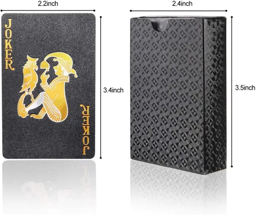 Vista 7 de Paquete de 2 cartas de póquer de diamantes de color negro y plateado, impermeables, de plástico negro y plateado, altamente flexibles, 2 barajas