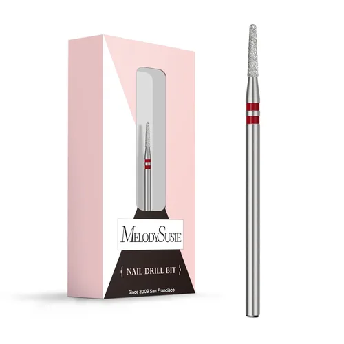Vista 31 de MelodySusie Broca para uñas de limpieza de cutículas en forma de pera de 1.2mm, 3/32'', Limpiador profesional de carburo diamantado de seguridad