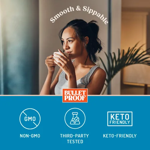 Vista 5 de Crema de Café Bulletproof Vainilla Francesa, 14.8 Onzas, Crema de Café Keto con Aceite MCT y Mantequilla Alimentada con Hierba