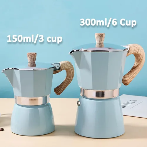 Vista 3 de MORDEN MS Moka - Cafetera de café expreso para estufa, 6 tazas/10 onzas, cafetera italiana, cafetera para camping, cafetera cubana manual