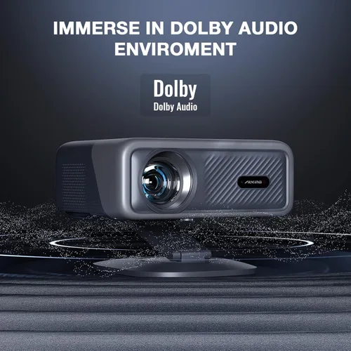 Vista 5 de [Compatible con Netflix y Auto Focus] Proyector Inteligente AuKing con Wifi y Bluetooth, Proyector con Enfoque Automático y Corrección Keystone 4K