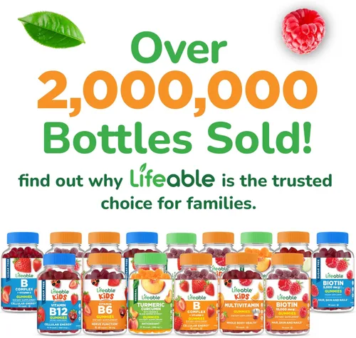 Vista 5 de Lifeable Gomitas de melena de león para adultos Extracto de hongo de melena de león de gran sabor Gomitas veganas, kosher, sin OMG Suplemento