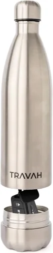 Vista 7 de Travah Botella de Agua de Desvío de Acero Inoxidable con Almacenamiento Oculto para Objetos de Valor - Aislada, a Prueba de Fugas y Sin BPA - 17oz