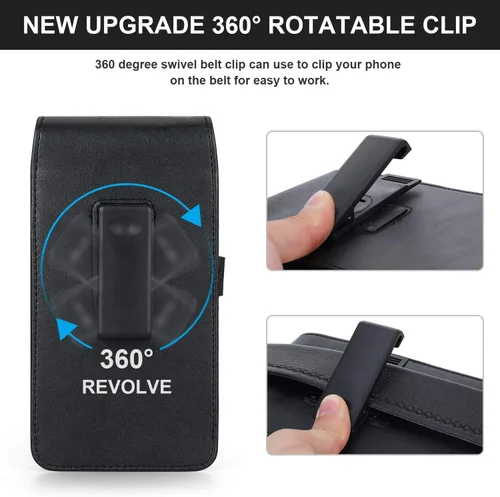 Vista 3 de BECPLT Funda de teléfono para Galaxy S21 FE S20 FE 2022 Funda de cuero para cinturón, bolsa giratoria 360 con clip para cinturón para Samsung S23+